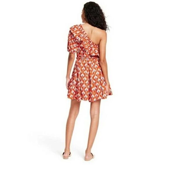 RHODE x Target Lotus Floral Print One‎ Shoulder Mini Dress Sz L - Picture 8 of 8